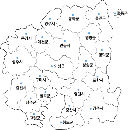 경상북도지도